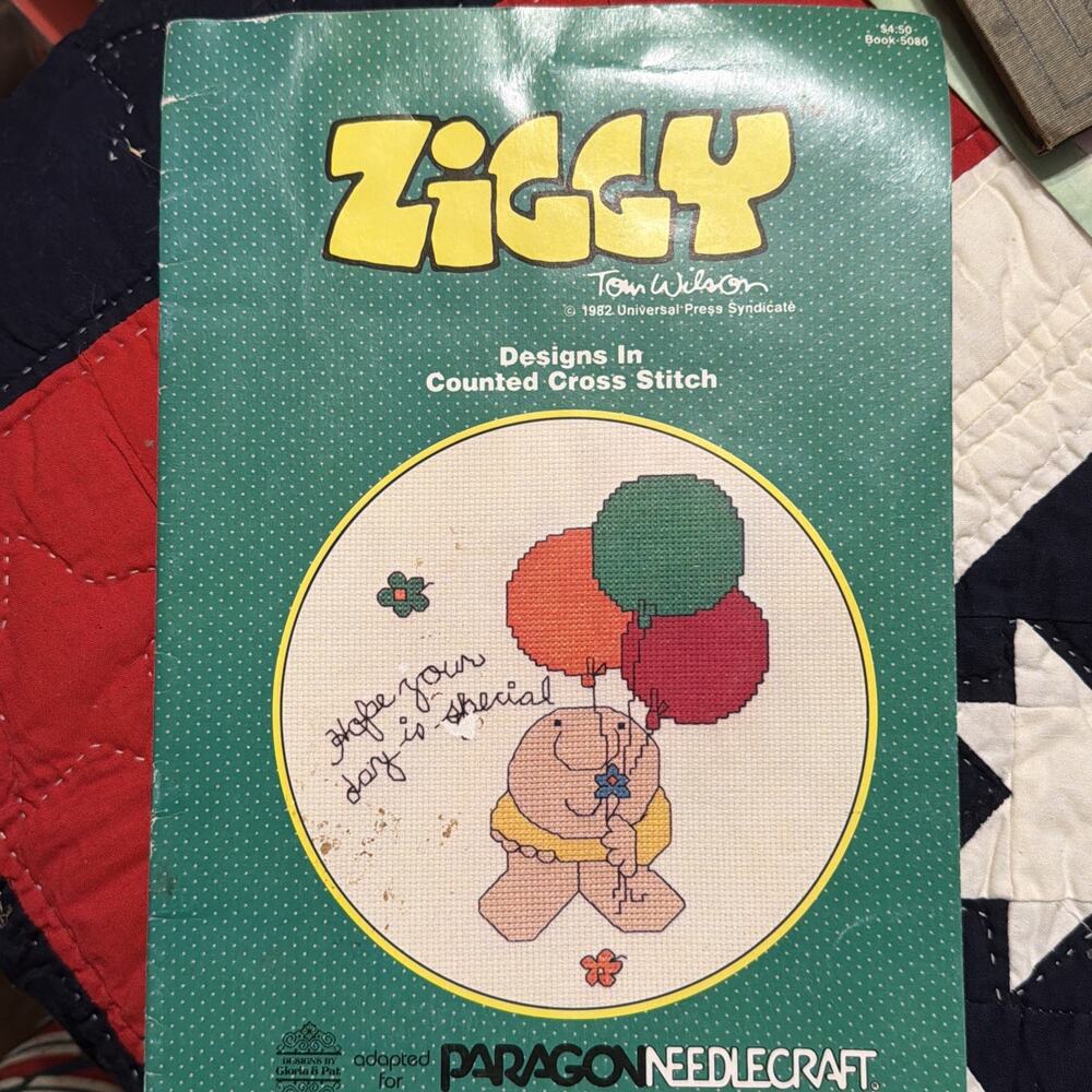 VTG 1982 ZIGGY Designs in Counted Cross Stitch Paragon Booklet ONLY-4th Printing